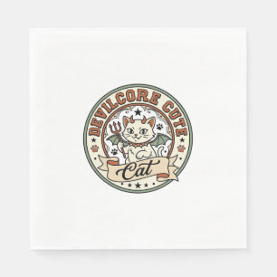 Serviette En Papier Diablotin Mignon Chat Diablotin Mignon Chat Vintag