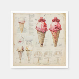 Serviette En Papier Diagramme de cône de crème glacée