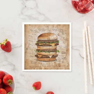 Serviette En Papier Diagramme de la vieille école Big Burger