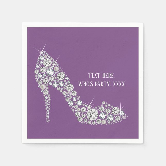 Serviette En Papier diamant haute talons parties scintillant élégant (Devant)
