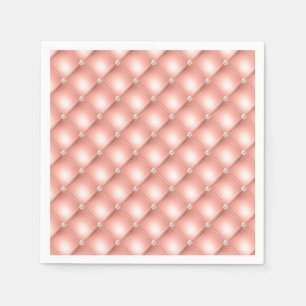 Serviette En Papier Diamant Pailleté Or Rose Luxe Brodé