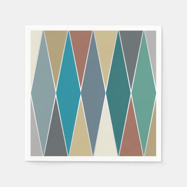 Serviette En Papier Diamants modernes du milieu du siècle (Devant)