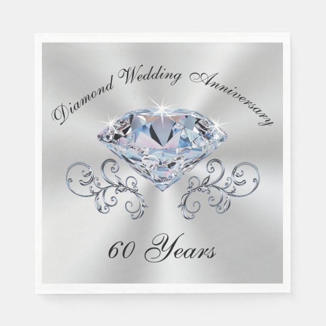 Serviette En Papier Diamond Mariage Anniversaire serviettes BULK rabai (Devant)