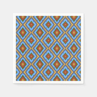 Serviette En Papier Diamond Pattern Blue Red Yellow Green 