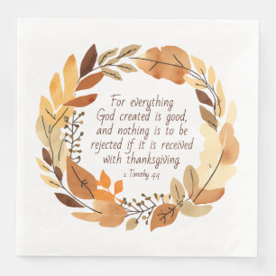 Serviette En Papier Dieu a créé le bien   Thanksgiving Wreath   Neutre