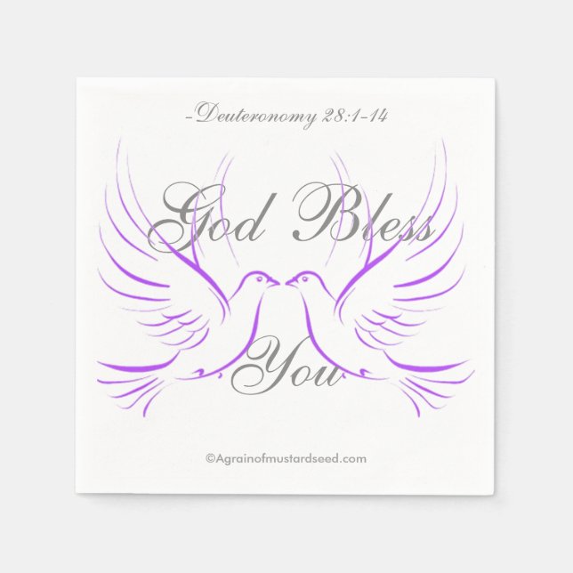 Serviette En Papier Dieu te bénisse (Devant)