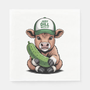 Serviette En Papier Dill avec It Cow, Drôle Pickle