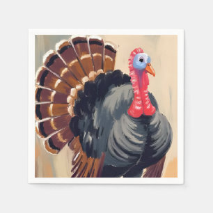 Serviette En Papier Dinde de Thanksgiving Joyeuse fête de Thanksgivi