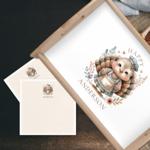 Serviette En Papier Dinde Personnalisée Ajouter un Nom