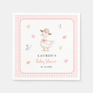 Serviette En Papier Dinde Rose vichy Baby girl Fête prénatale