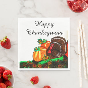 SERVIETTE EN PAPIER DÎNE DE THANKSGIVING MAJESTUEUSE DINDE