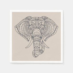 Serviette En Papier Dîner africain de thème d'éléphant africain