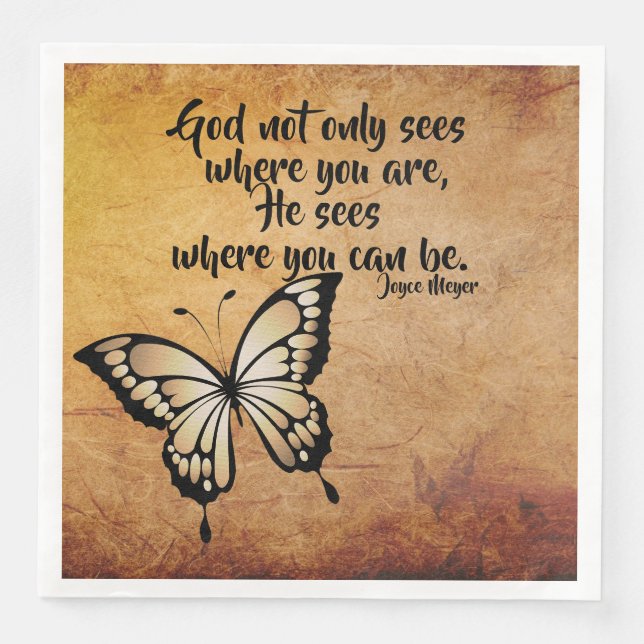 Serviette En Papier Dîner Complet Napkin Dieu Voit Où Vous Pouvez Être (Devant)