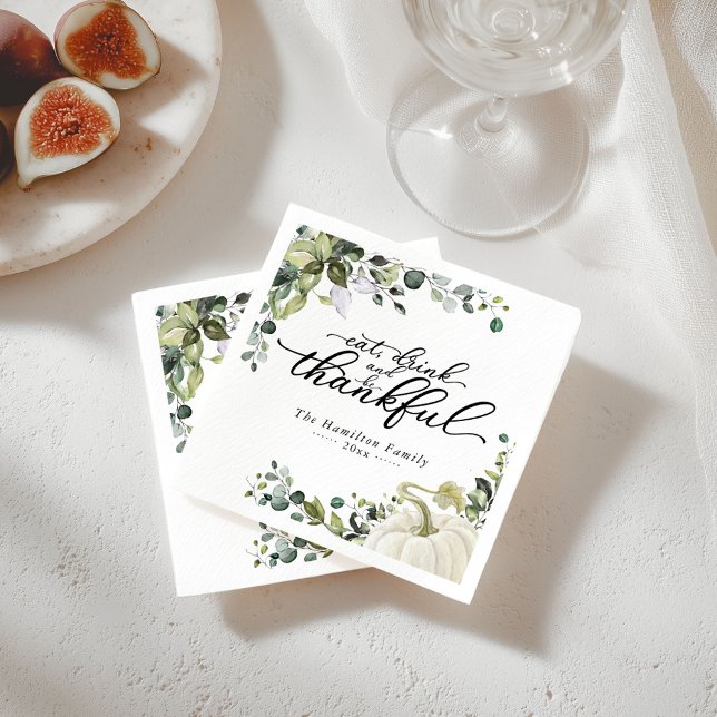 Serviette En Papier Dîner d'action de grâces chic Citrouille (Créateur téléchargé)