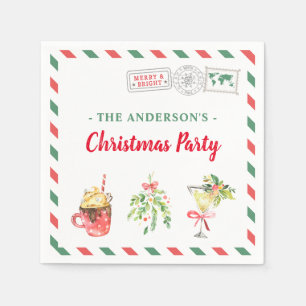 Serviette En Papier Dîner de fête de Noël Cocktail personnalisé