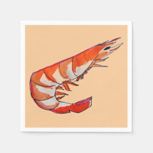 Serviette En Papier Dîner de fruits de mer de crevette de crevette