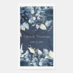 Serviette En Papier Dîner de longue marine Rose en cascade Mariage