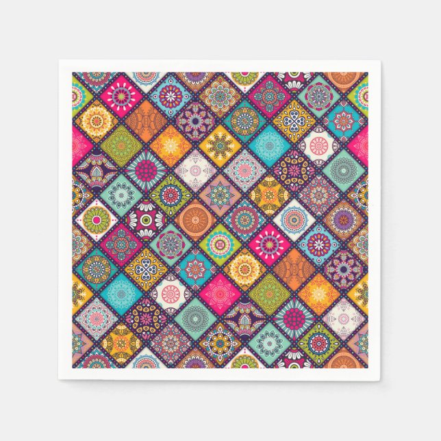 Serviette En Papier Dîner de mandala marocain arabe (Devant)