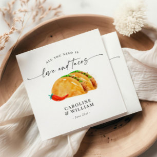 Serviette En Papier Dîner de répétition Amour et Tacos