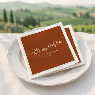 Serviette En Papier Dîner de répétition de mariage en terre cuite
