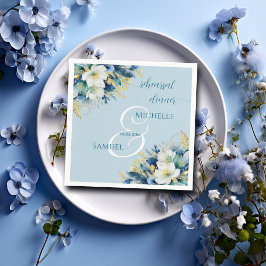 Serviette En Papier Dîner de répétition Floral Parties scintillant or 