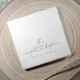 Serviette En Papier Dîner de Répétition la Nuit Avant le Mariage Bleu