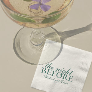Serviette En Papier Dîner de Répétition la Nuit Avant un Mariage Vert