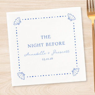 Serviette En Papier Dîner de répétition personnalisé Coastal Chic Blue