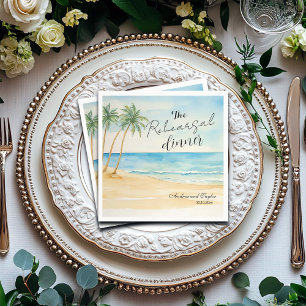Serviette En Papier Dîner de répétition Plage et Palm Trees Mariage