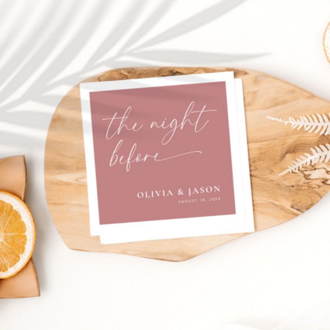 Serviette En Papier Dîner de répétition rose Dusty (Créateur téléchargé)