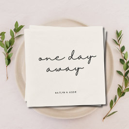 Serviette En Papier Dîner de répétition sur mesure noir élégant, un jo