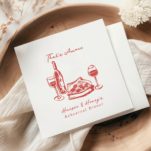 Serviette En Papier Dîner de répétition That's Amore Pizza Wine Sketch