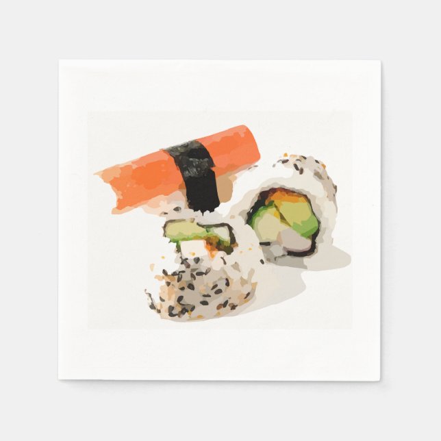Serviette En Papier Dîner de sushi japonais (Devant)