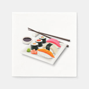 Serviette En Papier Dîner de sushi japonais