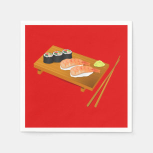 Serviette En Papier Dîner de sushi japonais