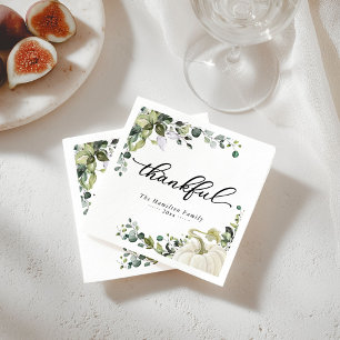 Serviette En Papier Dîner de Thanksgiving Citrouille de Verdure Reconn
