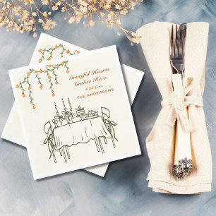 Serviette En Papier Dîner Élégant d'Action de Grâce de Friendsgiving d