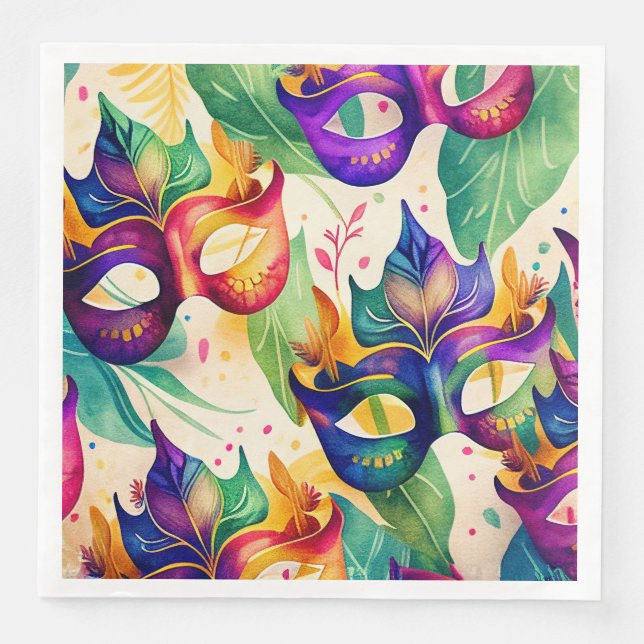 Serviette En Papier Dîner en papier Mardi Gras Mask (Devant)