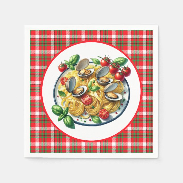 Serviette En Papier Dîner gourmand aux pâtes (Devant)