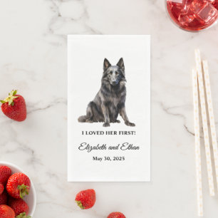 Serviette En Papier Dîner Mariage belge Sheepdog