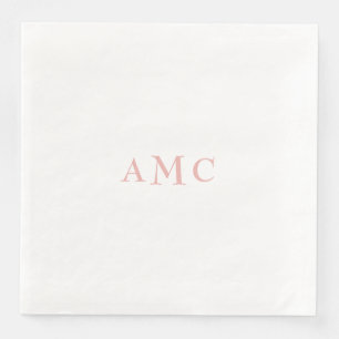 Serviette En Papier Dîner Mariage Élégant Rose/Blush