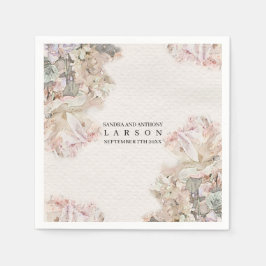 Serviette En Papier Dîner Mariage floral à l'aquarelle délicate