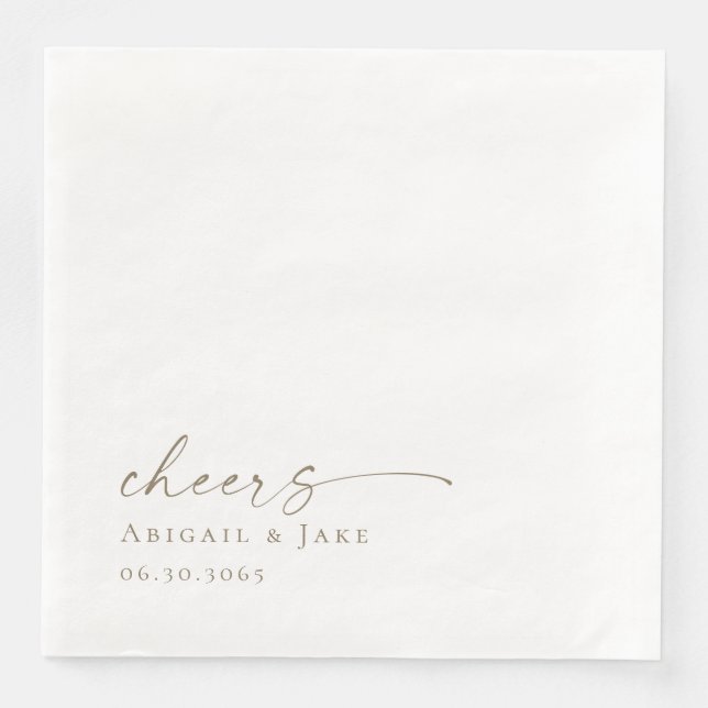 Serviette En Papier Dîner Mariage personnalisé serviettes (Devant)