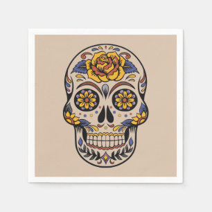 Serviette En Papier Dîner mexicain au crâne de sucre