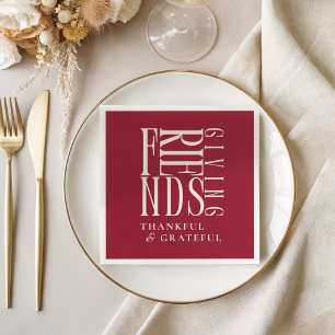 Serviette En Papier Dîner moderne de la fête des amis de Thanksgiving