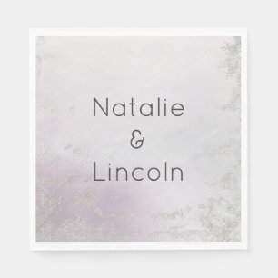 Serviette En Papier Dîner Monogram Mariage Ombre Lavender Purple Luxe