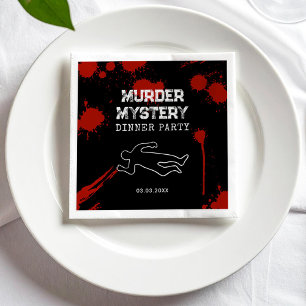 Serviette En Papier Dîner mystère avec taches de sang