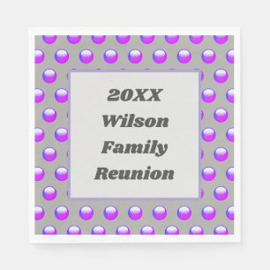 Serviette En Papier Dîner Reunion Famille Purple Moderne Polka Dot