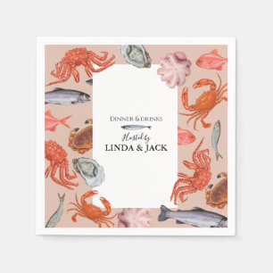 Serviette En Papier Dîner soirée serviettes Fruits de mer Thème