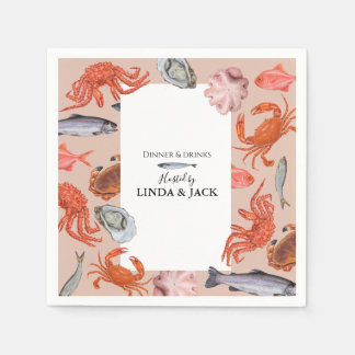 Serviette En Papier Dîner soirée serviettes Fruits de mer Thème